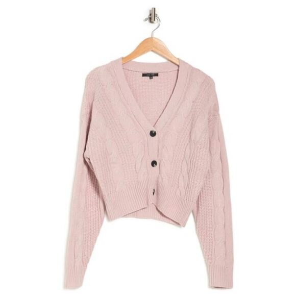 Women's Love Tree Cable Knit Cardigan Sweater in Light Pink Size Small - Picture 1 of 9